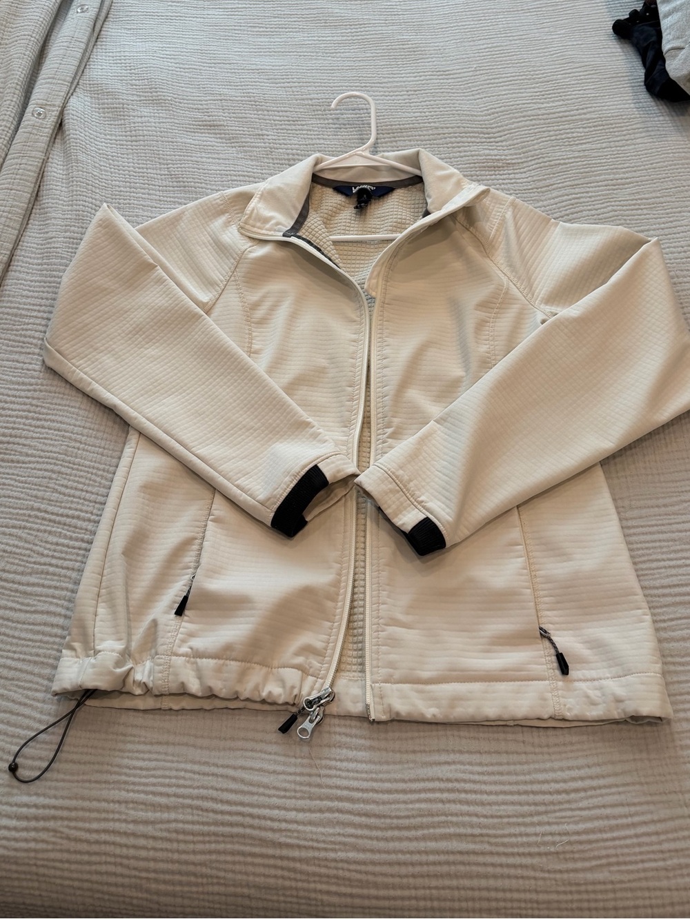 Lands End Women's Cream Zip-Front Jacket